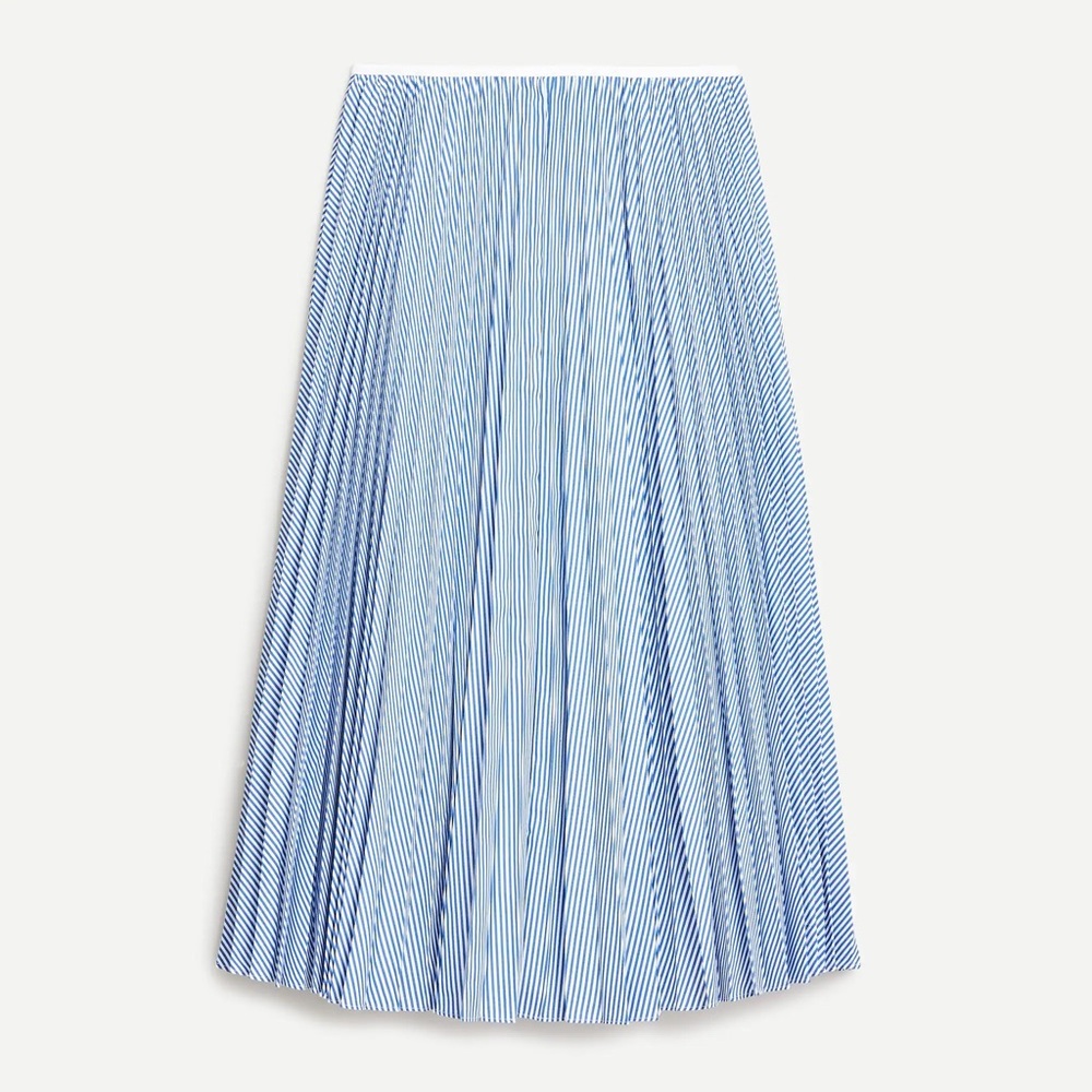 J CREW Pleated Midi Skirt in Stripe - AW499 - Sz 0 - Picture 14 of 14